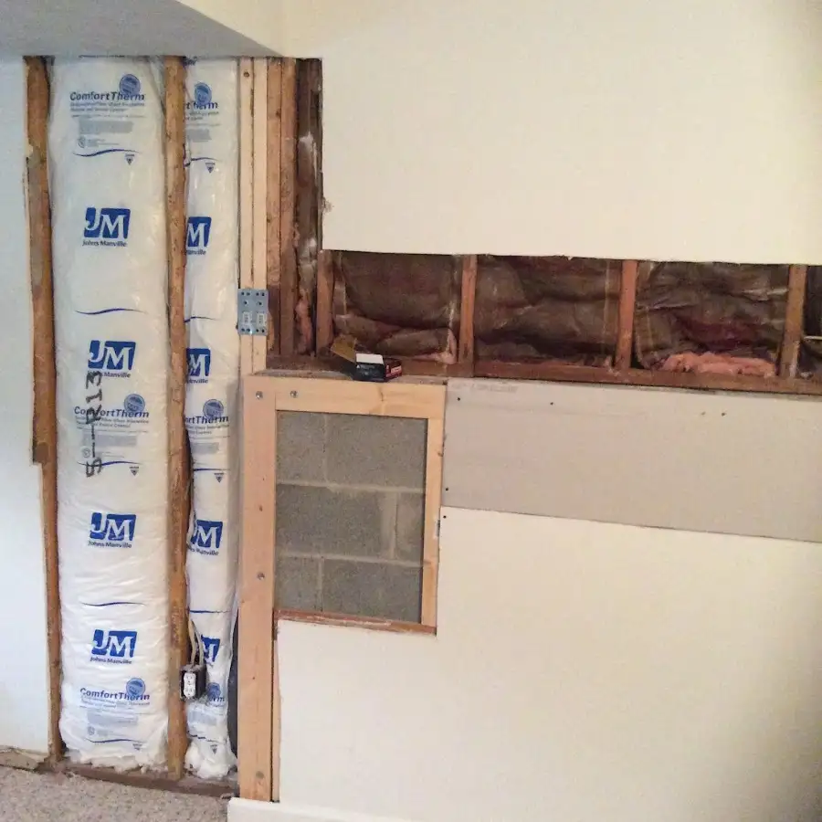 Wall insulation replacement during Contents Cleaning & Restoration in Jeffersontown